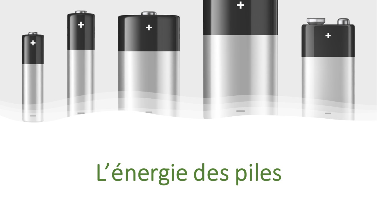 Photo montrant des piles de diverses tailles. 