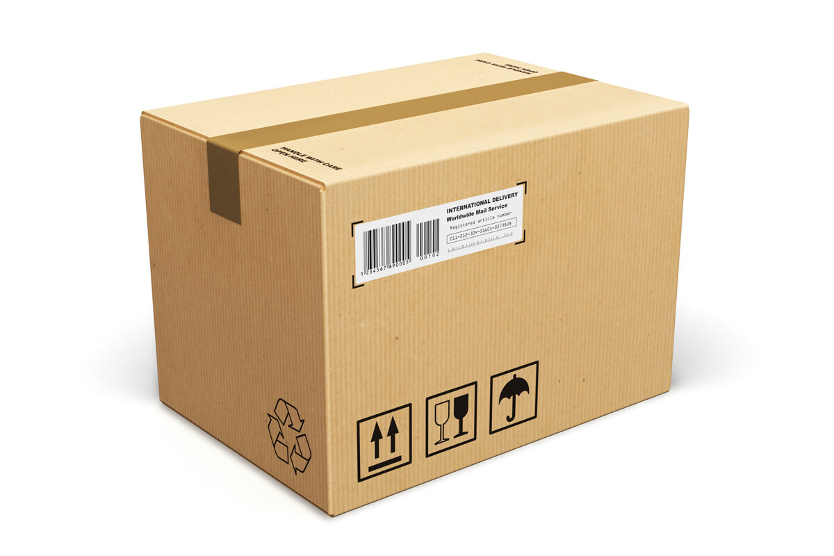 Une boîte en carton.
