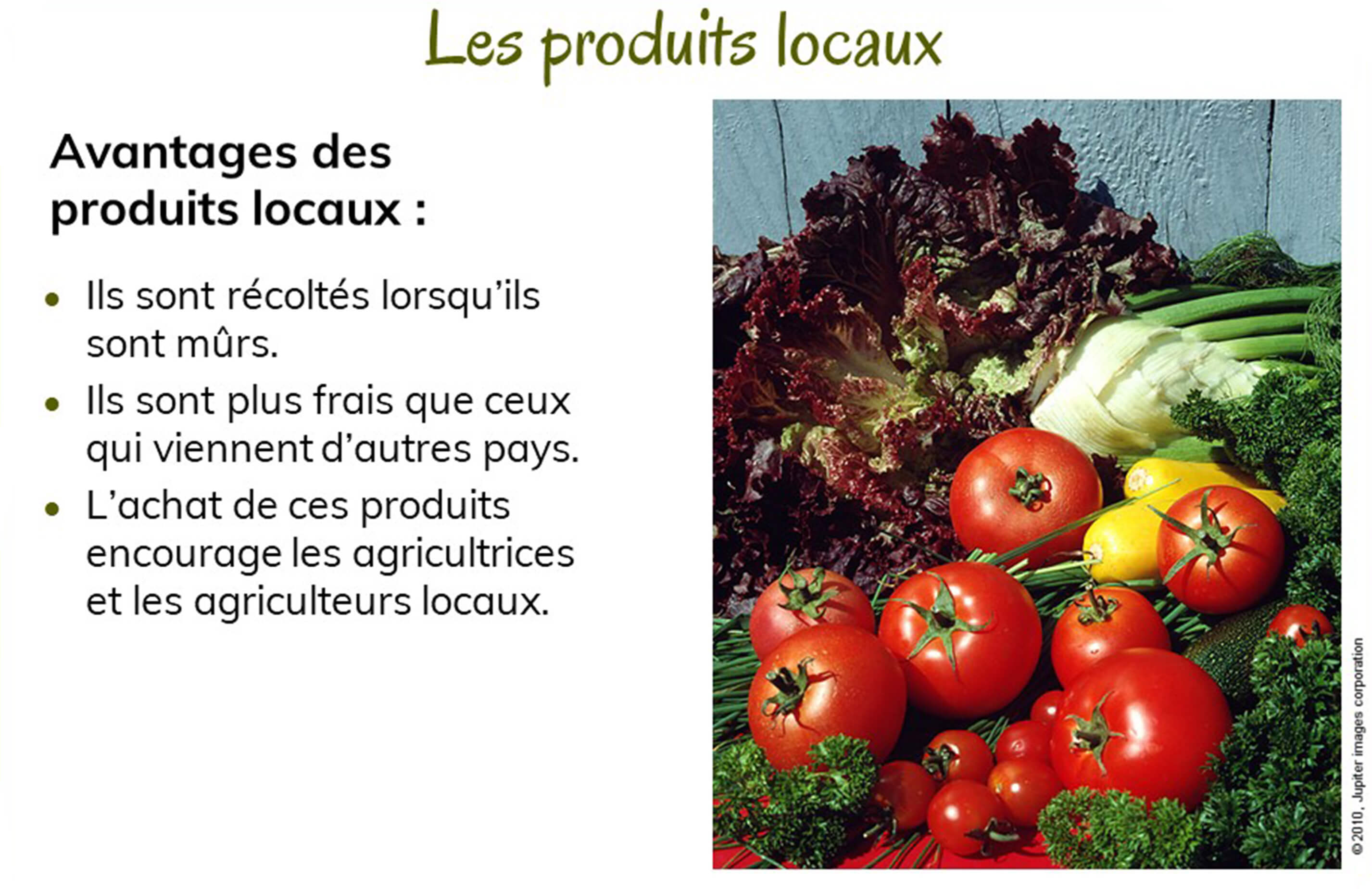 Une variété de fruits, de légumes et de fines herbes 